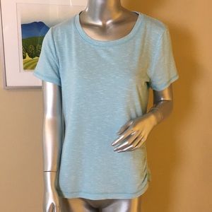 T by Talbots | Side Cinch Mini Stripe Slub T-Shirt